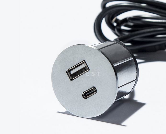 ASA 06029Z00033 Nabíjecí HUB vestavný VERSAPICK, 1xUSB 5V (typ A+C), ⌀42mm, kulatý, kov, nerez ASA 06029Z00033 Nabíjecí HUB vestavný VERSAPICK, 1xUSB 5V (typ A+C), ⌀42mm, kulatý, kov, nerez